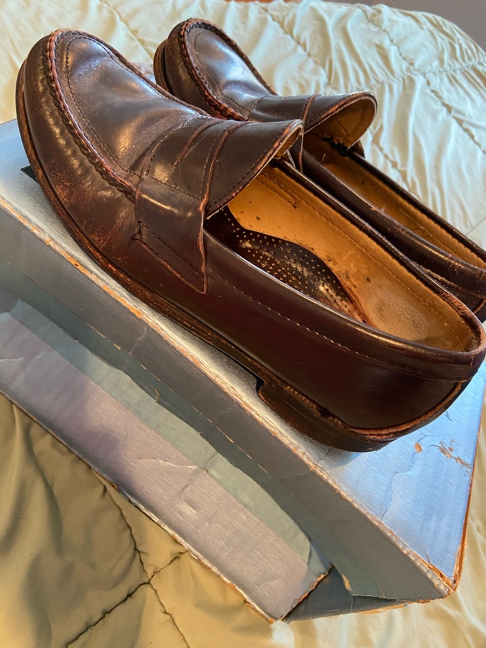 Men's Brown Leather Penny Loafers - Picture 4 of 6